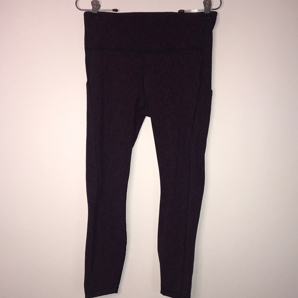 Athleta Purple and Black Speckle Leggings Size Medium